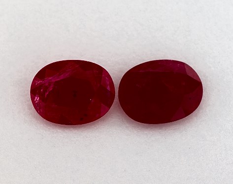 2.12 Total Carat Weight Oval Natural Rubies