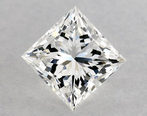 This 0.5 carat princess diamond F color VVS1 clarity has Ideal proportions and a diamond grading report from GIA