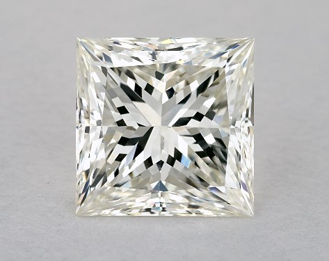 This 2.5 carat princess diamond I color SI1 clarity has Ideal proportions and a diamond grading report from IGI