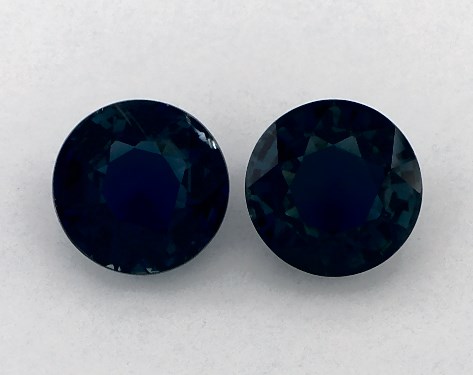 2.03 Total Carat Weight Round Natural Blue Sapphires