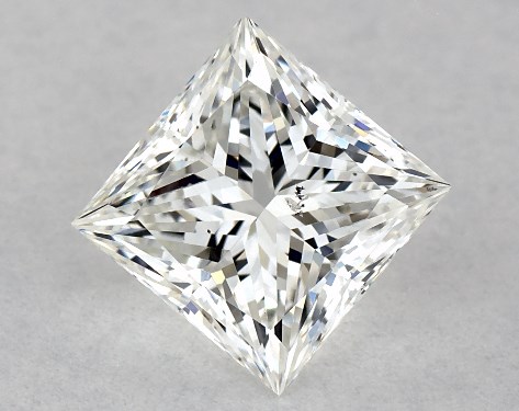 GIA 1.00 Carat H-SI1 Ideal Cut Princess Diamond
