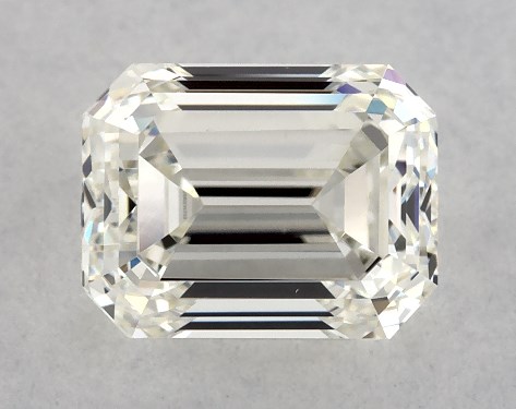 This 1 carat emerald diamond K color VS1 clarity has Very Good proportions and a diamond grading report from GIA