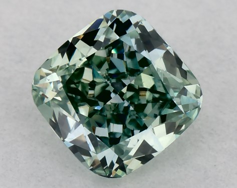 IGI Carat Fancy Vivid Green-VS1 Cushion Modified Cut Lab-Grown Diamond