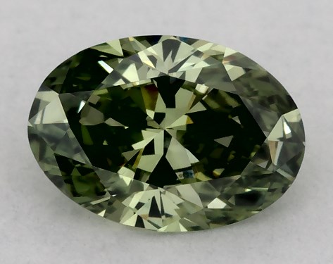 IGI 0.46 Carat Fancy Vivid Green-VVS2 Oval Cut Lab-Grown Diamond