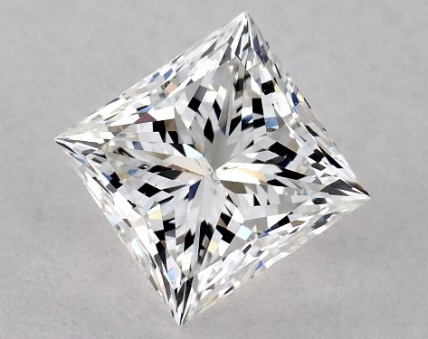 GIA 1.00 Carat H-SI1 Ideal Cut Princess Diamond