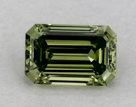 IGI 0.51 Carat Fancy Vivid Green-VS1 Emerald Cut Lab-Grown Diamond