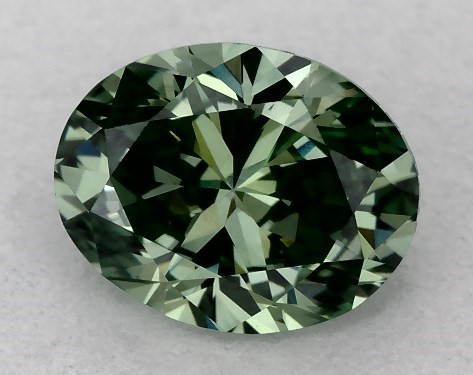 IGI 0.47 Carat Fancy Vivid Green-VS1 Oval Cut Lab-Grown Diamond