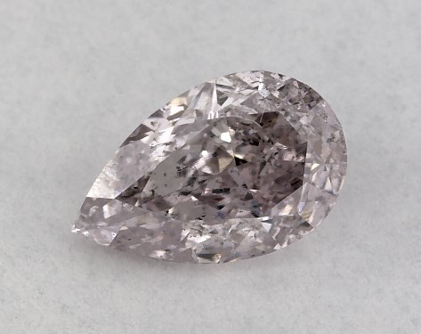 GIA 0.41 Carat Fancy Brownish Purplish Pink-I1 Pear Shaped Diamond
