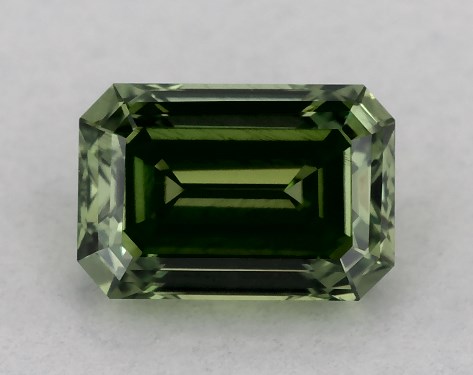 IGI 0.53 Carat Fancy Vivid Green-VS2 Emerald Cut Lab-Grown Diamond