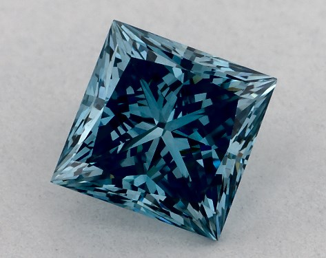 IGI 0.65 Carat Fancy Vivid Blue-VS1 Princess Cut Lab-Grown Diamond