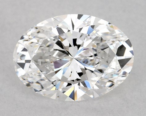 This Lab-Grown diamond 1.07 carat oval D color VVS2 clarity has Ideal proportions and a diamond grading report from GIA