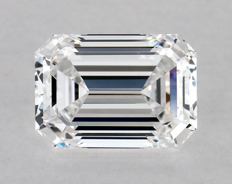 This Lab-Grown diamond 1.53 carat emerald D color VS1 clarity has Very Good proportions and a diamond grading report from GIA