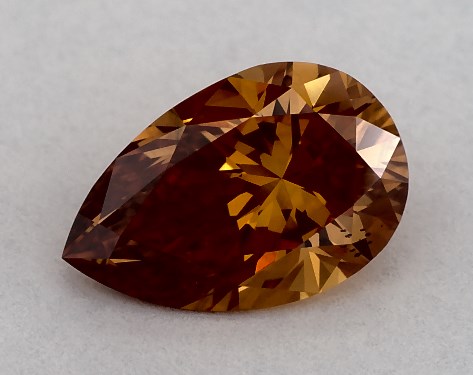 IGI 0.59 Carat Fancy Vivid Orange-VS2 Pear Shaped Lab-Grown Diamond