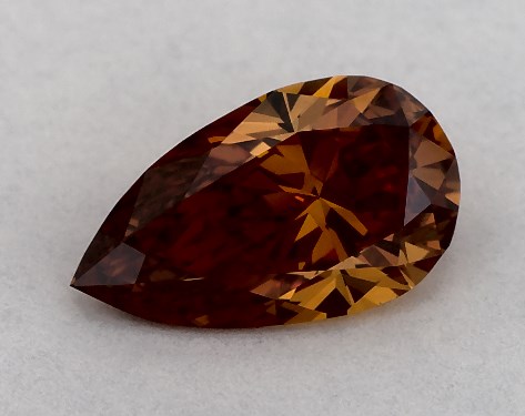 IGI 0.43 Carat Fancy Orange-VS1 Pear Shaped Lab-Grown Diamond