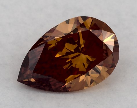 IGI 0.33 Carat Fancy Orange-VVS2 Pear Shaped Lab-Grown Diamond