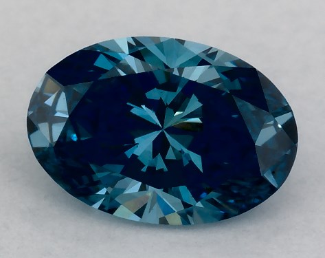 IGI 0.44 Carat Fancy Vivid Blue-VS1 Oval Cut Lab-Grown Diamond