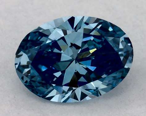 IGI 0.38 Carat Fancy Vivid Blue-VVS2 Oval Cut Lab-Grown Diamond
