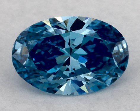 IGI 0.34 Carat Fancy Vivid Blue-VVS2 Oval Cut Lab-Grown Diamond