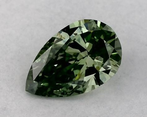 IGI 0.41 Carat Fancy Vivid Green-VVS2 Pear Shaped Lab-Grown Diamond
