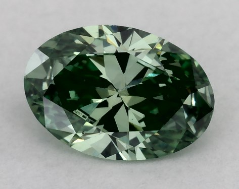 IGI 0.46 Carat Fancy Vivid Green-VS1 Oval Cut Lab-Grown Diamond