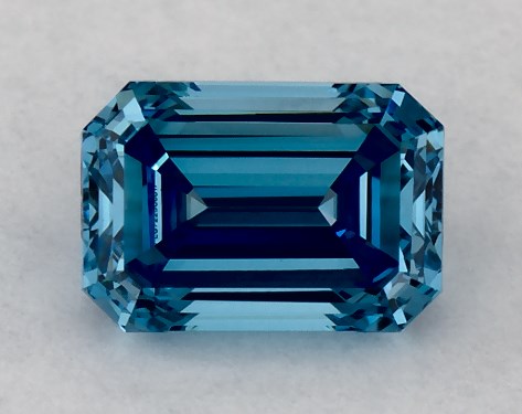 IGI 0.39 Carat Fancy Vivid Blue-VVS2 Emerald Cut Lab-Grown Diamond