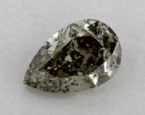 GIA 0.55 Carat Fancy Grayish Yellowish Green-VS2 Pear Shaped Diamond