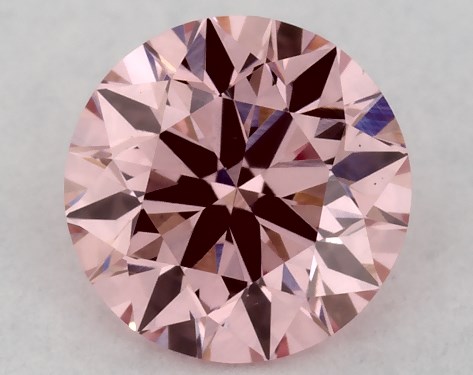 IGI 0.42 Carat Fancy Vivid Pink-VS1 Round Cut Lab-Grown Diamond