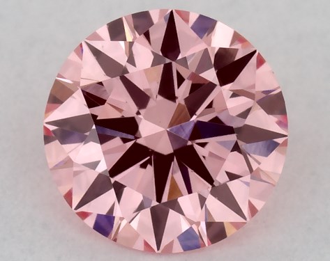 IGI 0.42 Carat Fancy Vivid Pink-VS1 Round Cut Lab-Grown Diamond