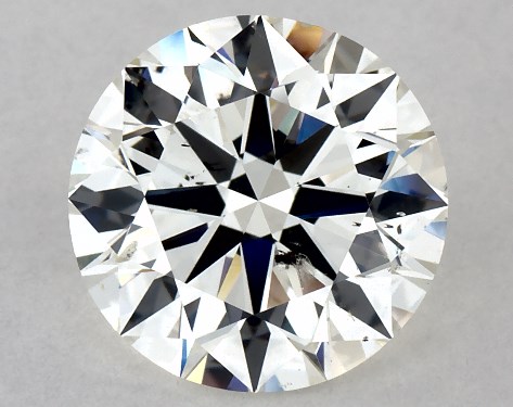 This 2.5 carat round diamond K color SI2 clarity has Excellent proportions and a diamond grading report from GIA