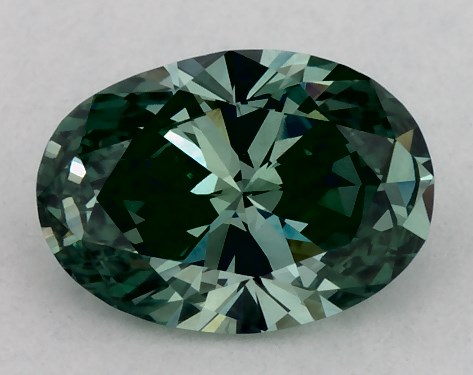 IGI 0.42 Carat Fancy Vivid Green-VS1 Oval Cut Lab-Grown Diamond