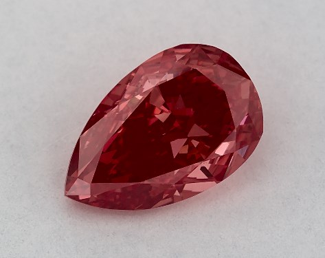IGI 1.06 Carat Fancy Vivid Red-VS1 Pear Shaped Lab-Grown Diamond