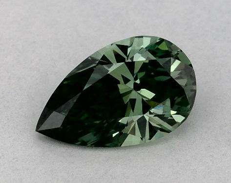 IGI 0.53 Carat Fancy Vivid Green-VS1 Pear Shaped Lab-Grown Diamond