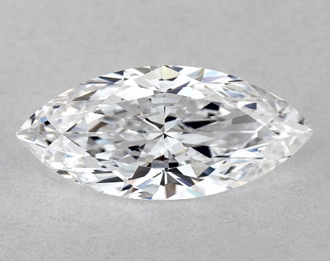 This 0.71 carat marquise diamond D color VVS1 clarity has Good proportions and a diamond grading report from GIA
