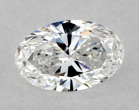 This 0.5 carat oval diamond E color VVS1 clarity has Very Good proportions and a diamond grading report from IGI