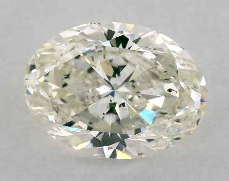 This 2 carat oval diamond J color SI2 clarity has Very Good proportions and a diamond grading report from GIA