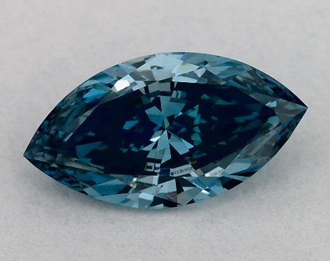 IGI 0.67 Carat Fancy Vivid Blue-VVS2 Marquise Cut Lab-Grown Diamond
