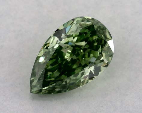 IGI 0.34 Carat Fancy Vivid Green-VS2 Pear Shaped Lab-Grown Diamond