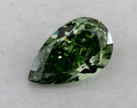 IGI 0.34 Carat Fancy Vivid Green-VS1 Pear Shaped Lab-Grown Diamond