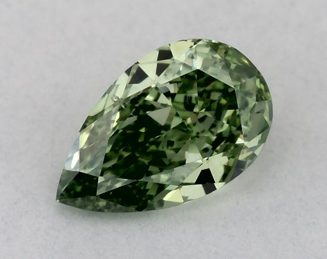 IGI 0.37 Carat Fancy Vivid Green-VS2 Pear Shaped Lab-Grown Diamond