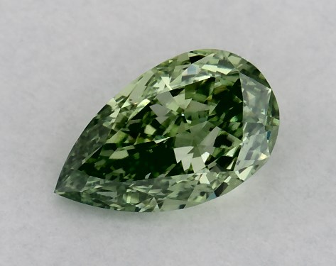 IGI 0.37 Carat Fancy Vivid Green-VS1 Pear Shaped Lab-Grown Diamond