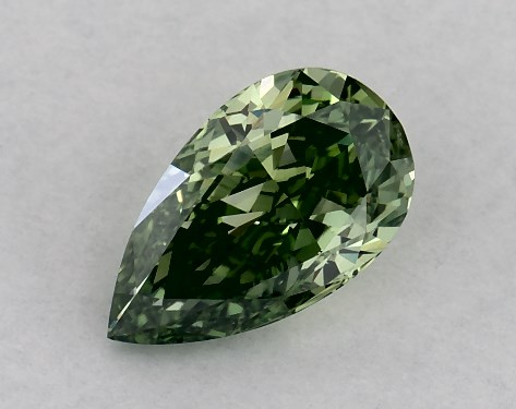 IGI 0.52 Carat Fancy Vivid Green-SI1 Pear Shaped Lab-Grown Diamond
