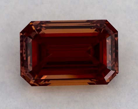 IGI 1.01 Carat Fancy Vivid Orange-VVS2 Emerald Cut Lab-Grown Diamond