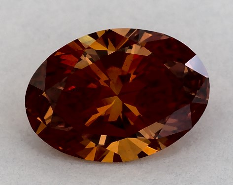 IGI 1.00 Carat Fancy Vivid Orange-VS1 Oval Cut Lab-Grown Diamond