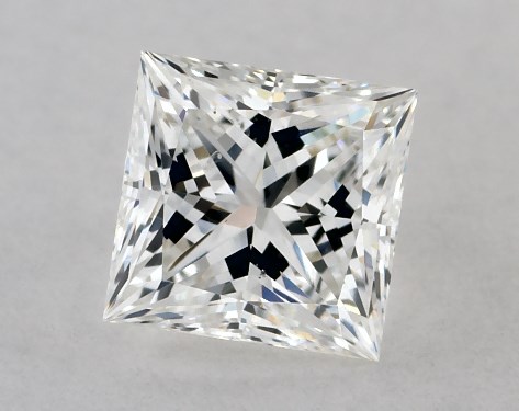 This 0.5 carat princess diamond F color SI1 clarity has Ideal proportions and a diamond grading report from GIA