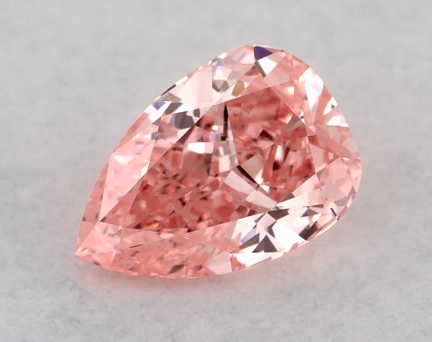 IGI 0.50 Carat Fancy Vivid Pink-VVS2 Pear Shaped Lab-Grown Diamond