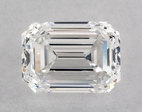 This 1.01 carat emerald diamond E color VVS2 clarity has Very Good proportions and a diamond grading report from GIA