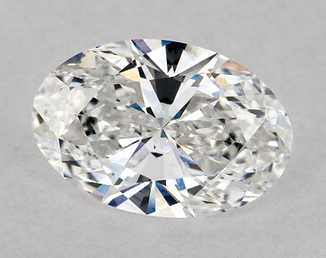 This Lab-Grown diamond 1.5 carat oval F color VVS2 clarity has Ideal proportions and a diamond grading report from GIA