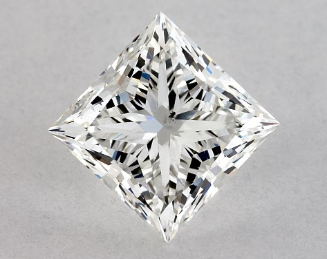 GIA 1.06 Carat H-SI1 Ideal Cut Princess Diamond