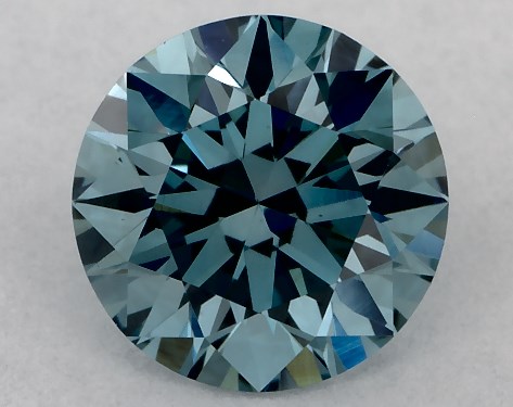 IGI 0.71 Carat Fancy Vivid Blue-VS1 Round Cut Lab-Grown Diamond