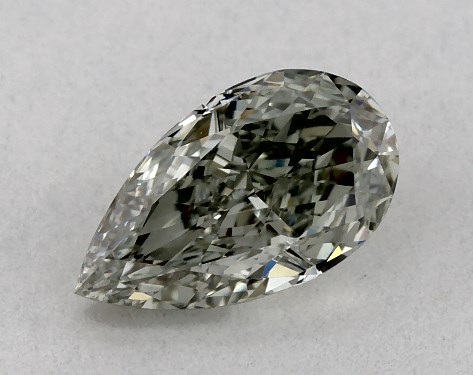 GIA 0.61 Carat Fancy Grayish Yellowish Green-VS2 Pear Shaped Diamond